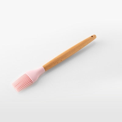 Ustensiles de cuisine en bois et en silicone, pastel