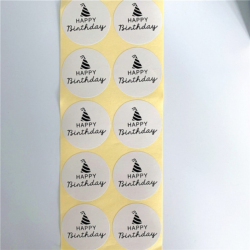 Lot de 100 autocollants "Happy Birthday"
