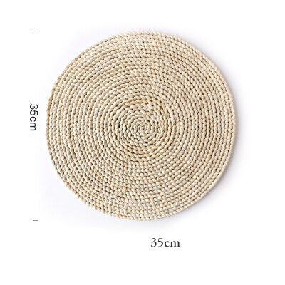 Dessous de plat, de verre et d'assiette en paille, bohème