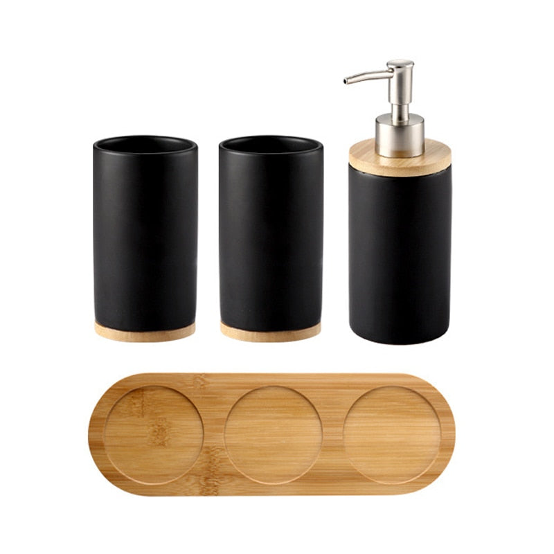 Trio d'accessoires de salle de bain, céramique