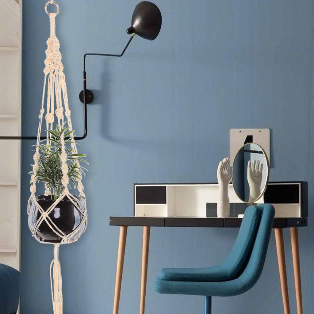 Suspension à plante en macramé