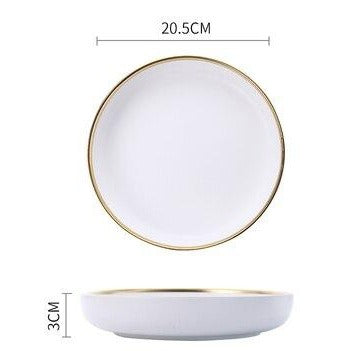 Vaisselle à bordure dorée