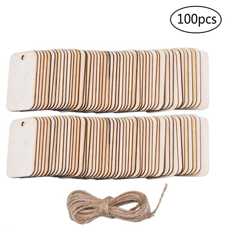 Lot d'étiquettes en bois pour cadeaux
