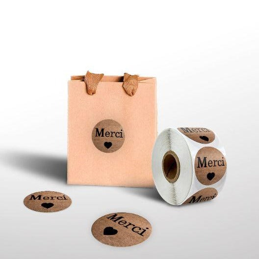 Lot de 500 autocollants "Merci"