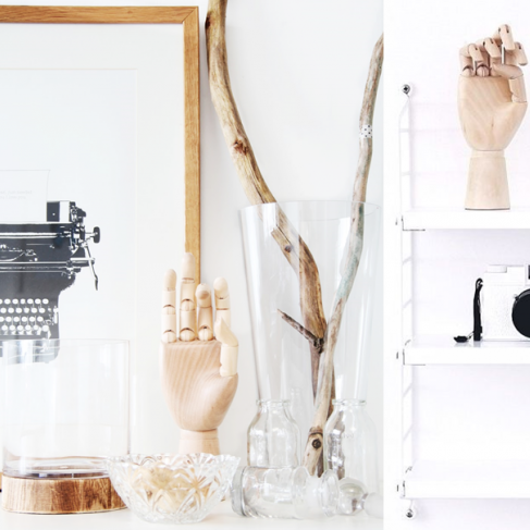 Figurine en bois, main articulée