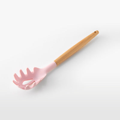 Ustensiles de cuisine en bois et en silicone, pastel