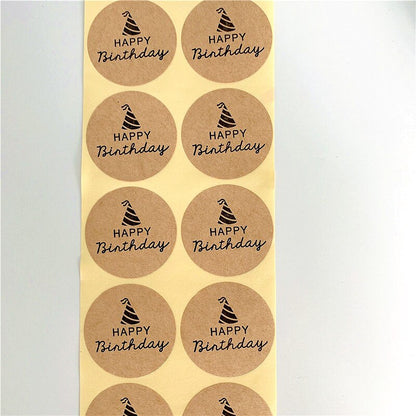 Lot de 100 autocollants "Happy Birthday"