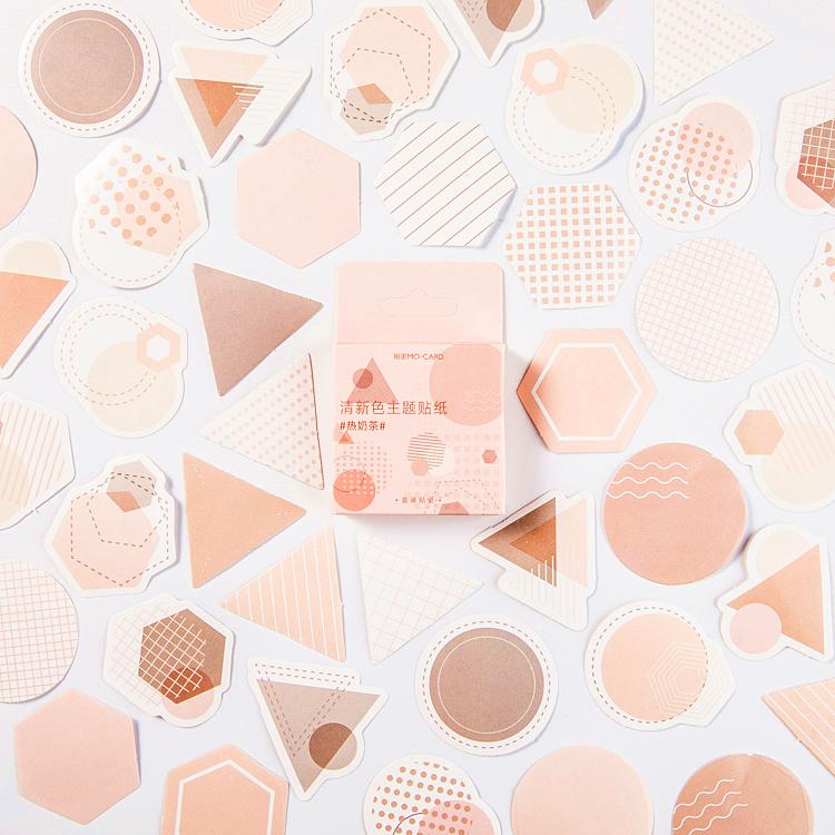 Lot d'autocollants, formes géométriques pastel