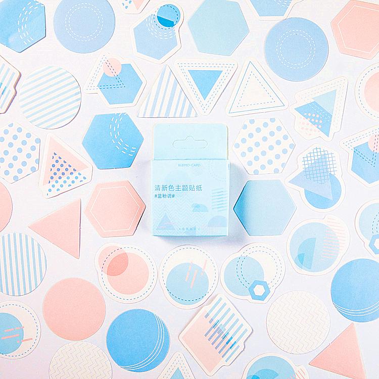 Lot d'autocollants, formes géométriques pastel
