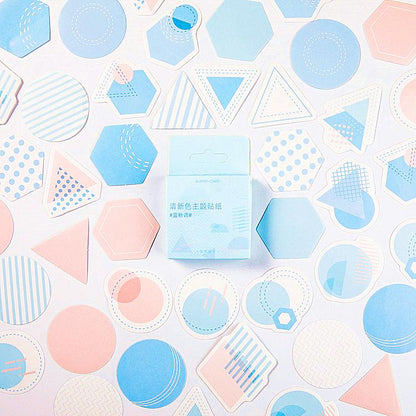 Lot d'autocollants, formes géométriques pastel