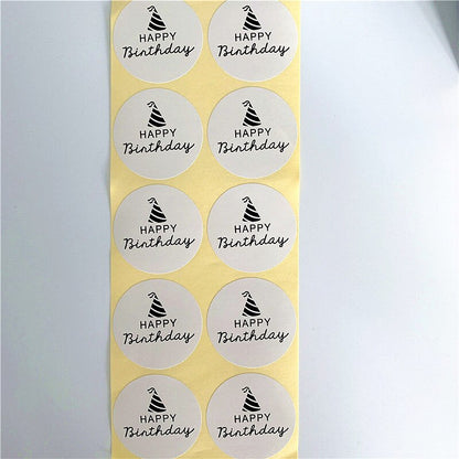 Lot de 100 autocollants "Happy Birthday"