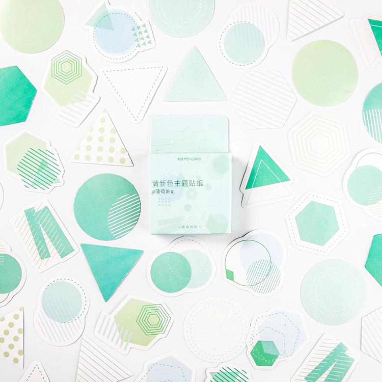 Lot d'autocollants, formes géométriques pastel