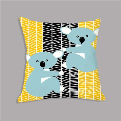 Housse de coussin animaux