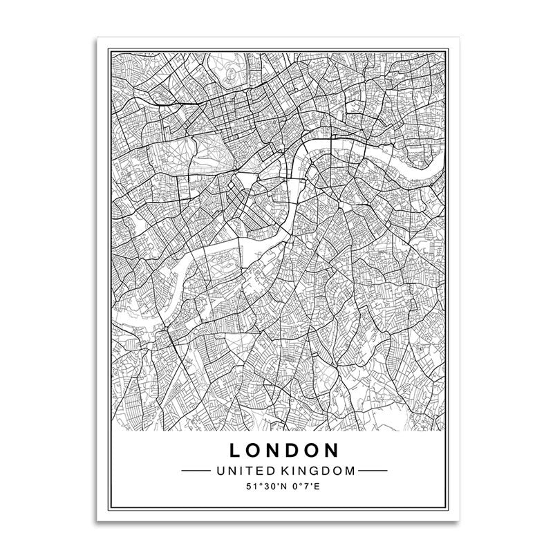 Toile "carte de villes"