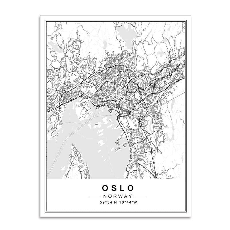 Toile "carte de villes"