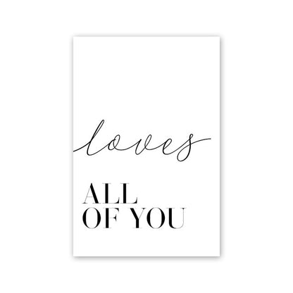 Toile "All of me loves all of you"