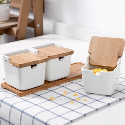 Ensemble de pots colorés en céramique