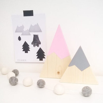 Montagnes en bois, décoration pour chambre d'enfants