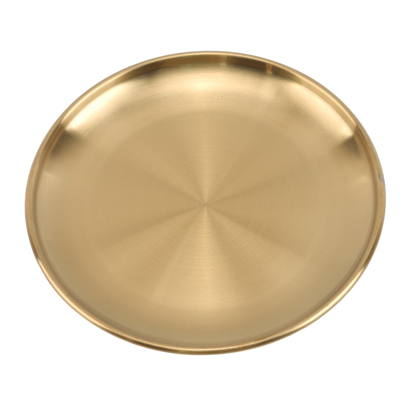Plat, assiette dorée
