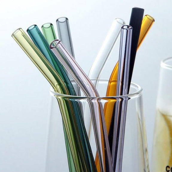 Lot de pailles réutilisables en verre